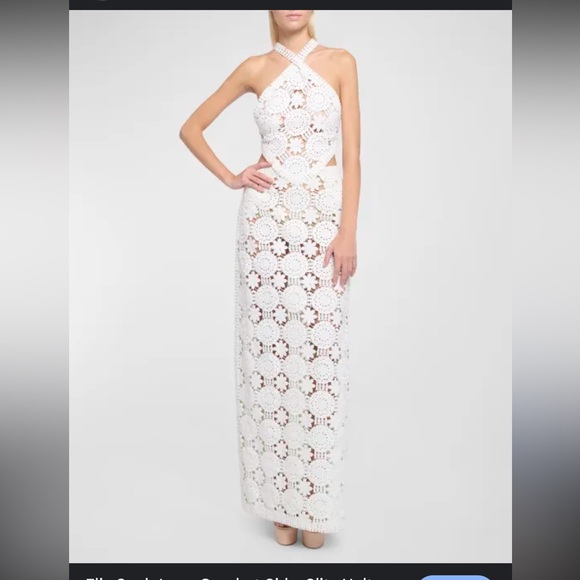 Elie Saab White Crochet Dress - Picture 2 of 16
